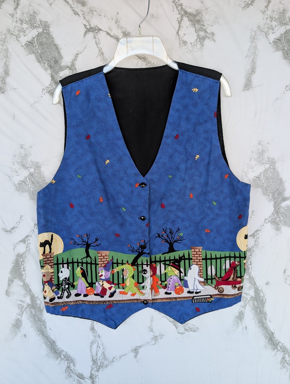 Vintage Handmade Halloween Trick or Treat Costume Graphic Vest Women's Large